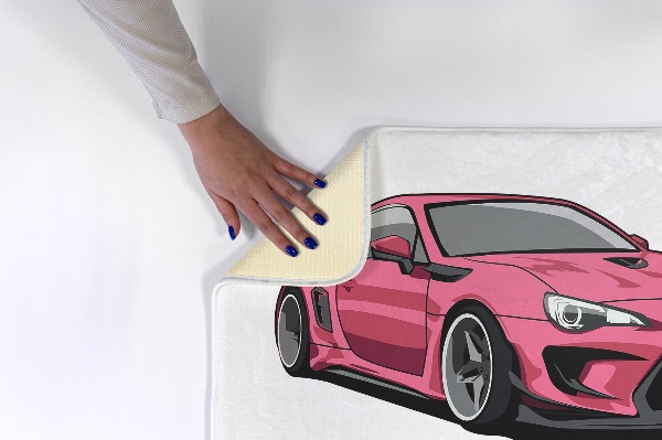 Dětský koberec Růžové sportovní auto