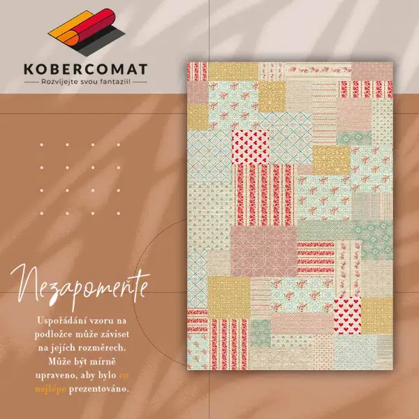 Módní vinylový koberec Barevné patchwork