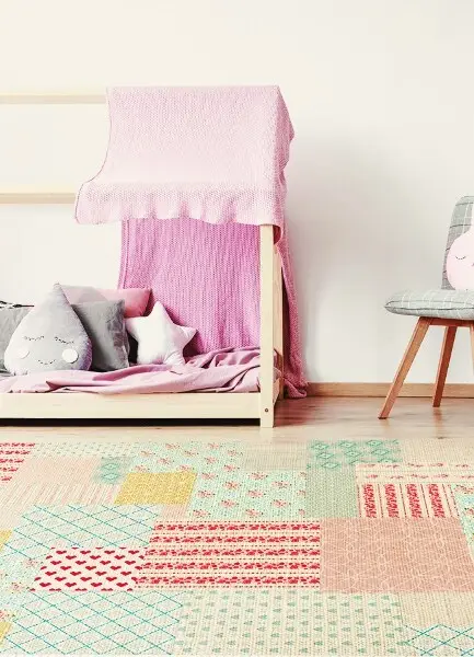 Módní vinylový koberec Barevné patchwork