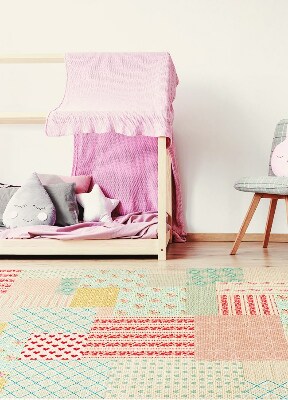 Módní vinylový koberec Barevné patchwork