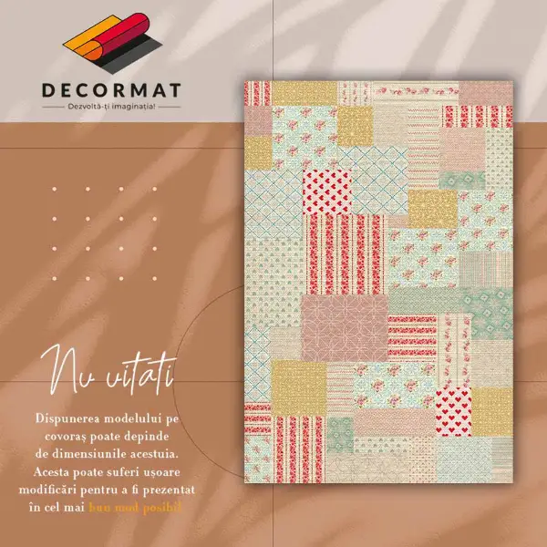Módní vinylový koberec Barevné patchwork