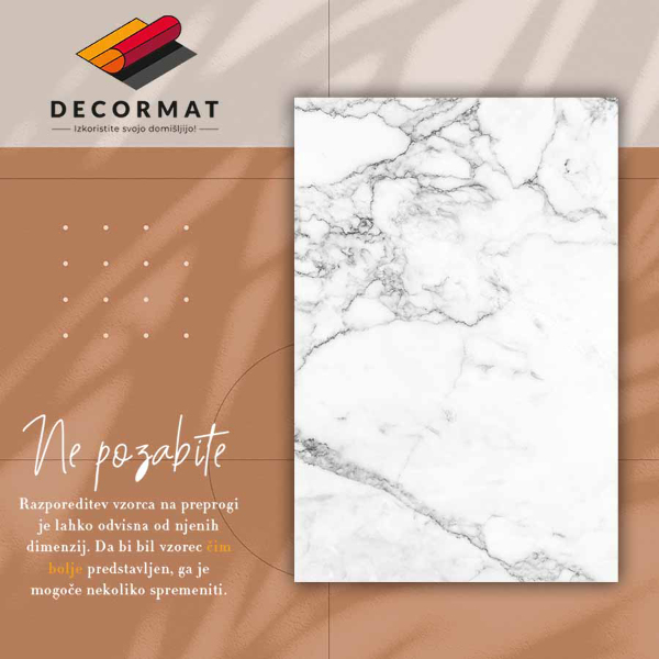 Vinylový koberec Černá a bílá mramorová textura