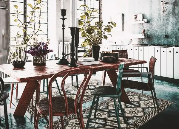 Módní univerzální vinylový koberec Portugalský styl
