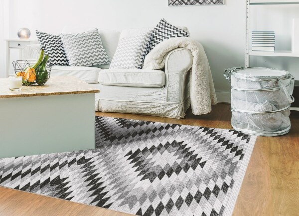 Módní vinylový koberec Šedá geometrický vzor