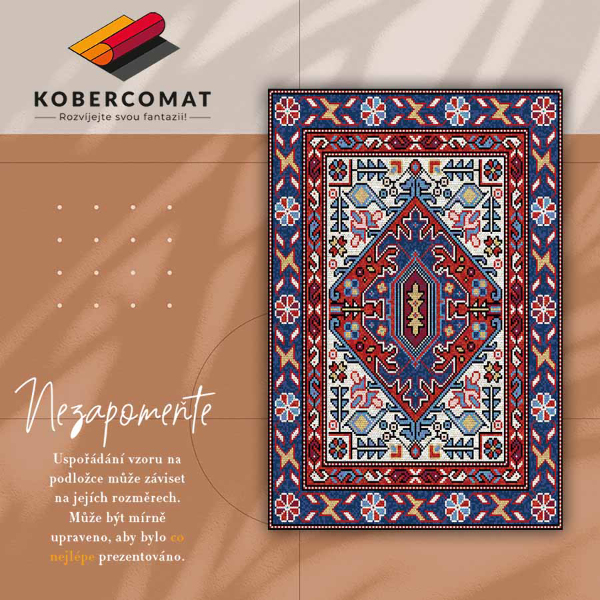 Módní univerzální vinylový koberec Lidovými ornamenty
