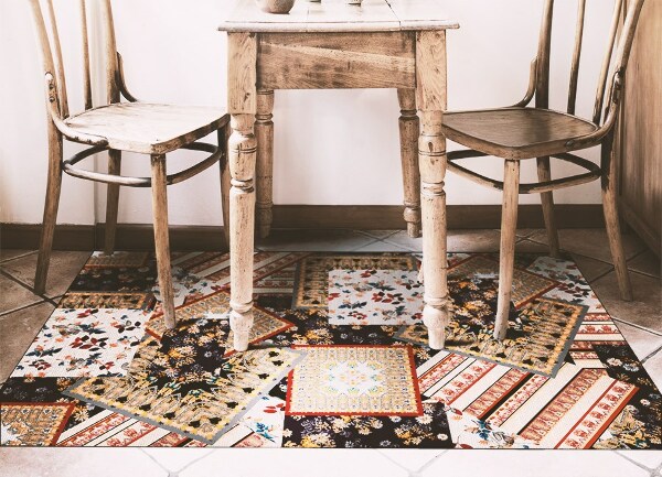 Módní vinylový koberec Chaotické patchwork