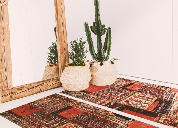 Módní vinylový koberec Patchwork abstrakce
