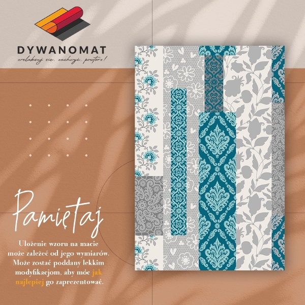 Vinylová rohož pro domácnost Mozaikové květiny