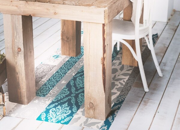 Vinylová rohož pro domácnost Mozaikové květiny