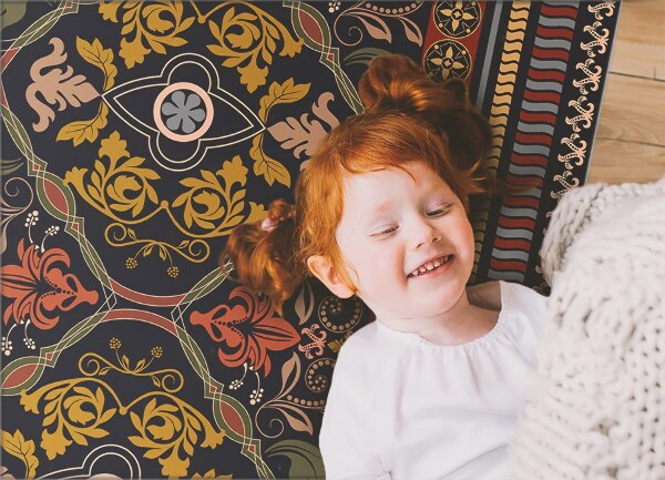 Módní vinylový koberec Floral boho