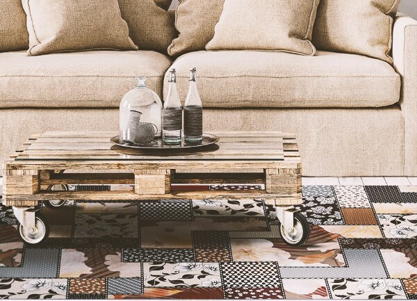 Módní vinylový koberec Floral boho