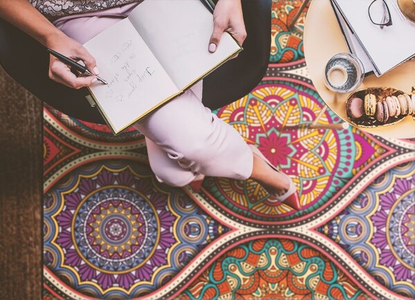 Módní univerzální vinylový koberec Barevné mandala