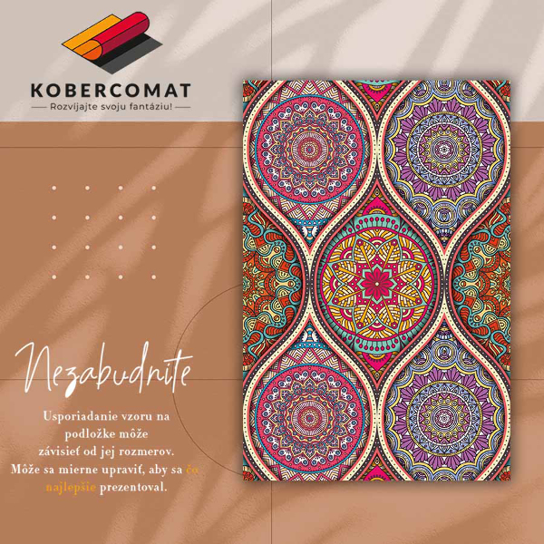 Módní univerzální vinylový koberec Barevné mandala