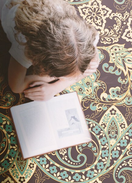 Vinylový koberec Paisley asijský styl