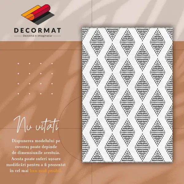 Módní vinylový koberec Geometrické diamanty