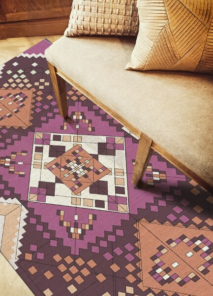 Módní vinylový koberec Geometrické diamanty