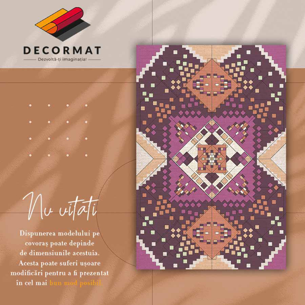 Módní vinylový koberec Geometrické diamanty