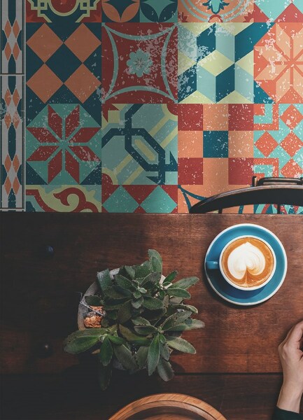 Módní vinylový koberec Portugalský retro