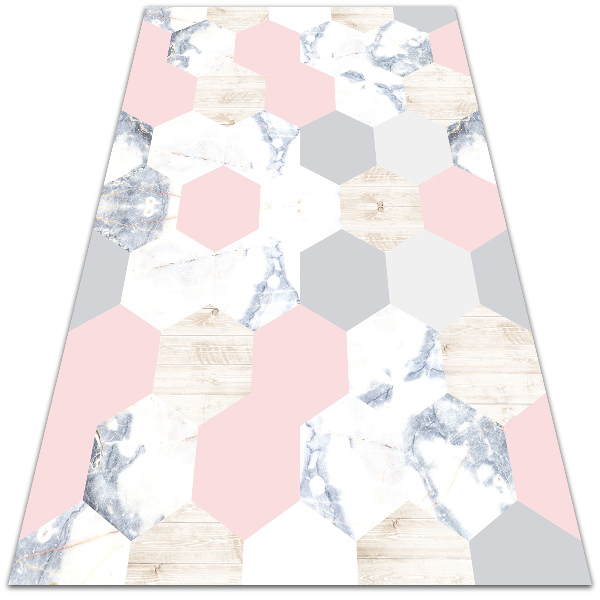 Módní vinylový koberec Mramor hexagony