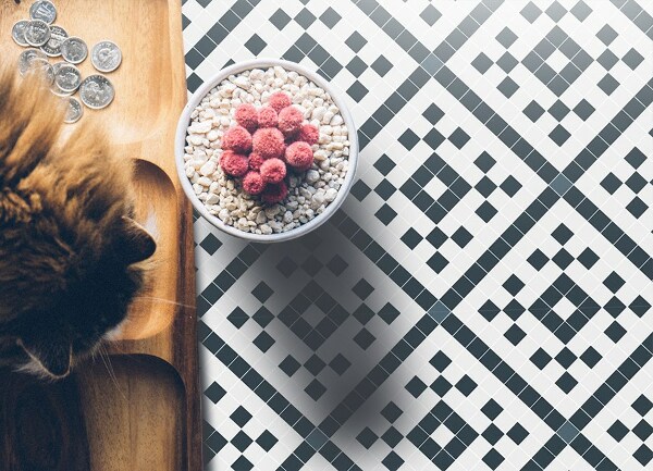 Módní vinylový koberec Geometrické diamanty