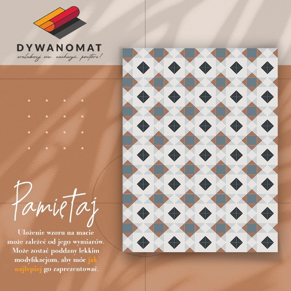 Módní vinylový koberec Geometrické diamanty