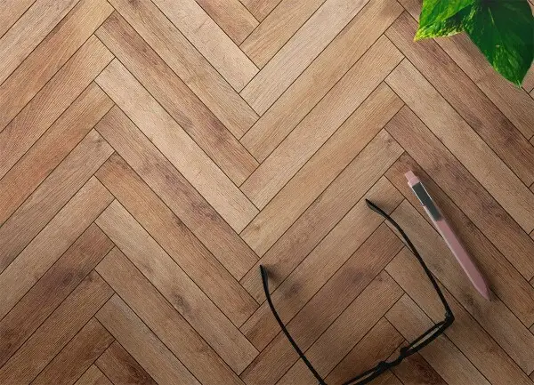Módní vinylový koberec Rybí kost parkety