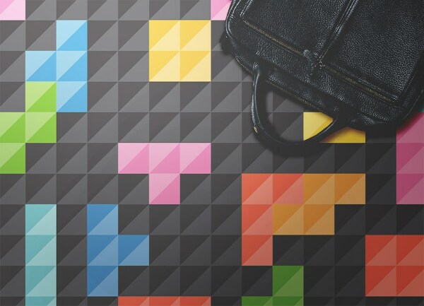 Vnitřní vinylový koberec Tetris kostky