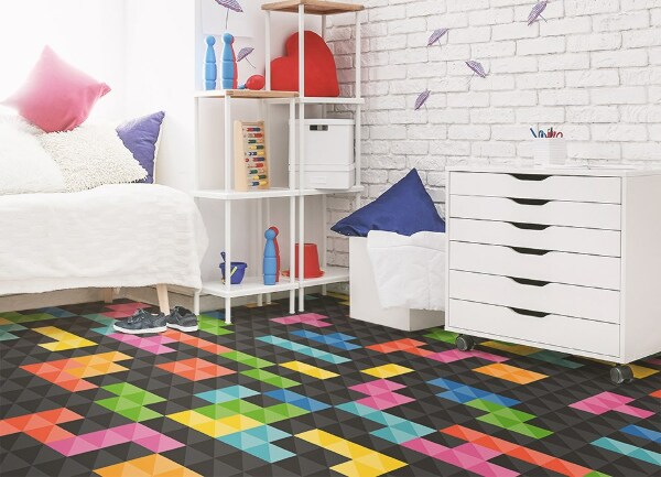 Vnitřní vinylový koberec Tetris kostky