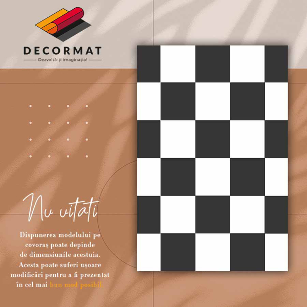Vnitřní vinylový koberec Šachovnice