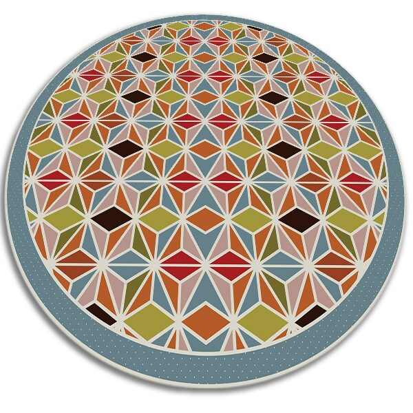 Kulatý vnitřní vinylový koberec Abstraktní kaleidoskop