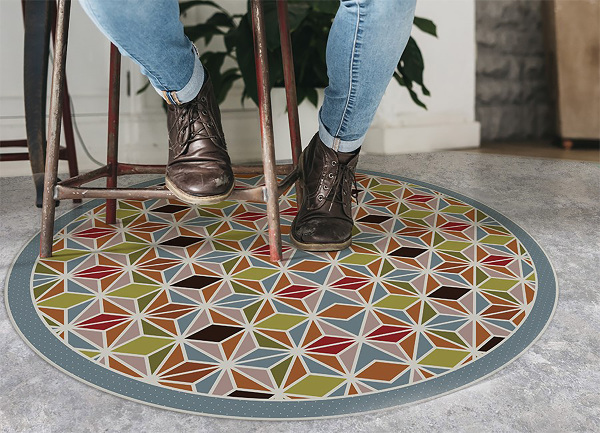 Kulatý vnitřní vinylový koberec Abstraktní kaleidoskop