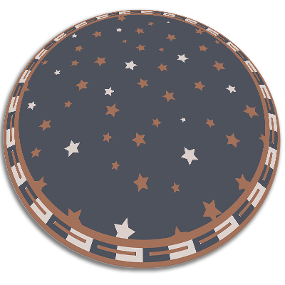 Módní kulatý vinylový koberec Geometrické hvězdy