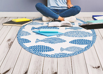 Kulatý vinylový domácí koberec Ryba