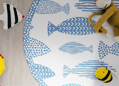 Kulatý vinylový domácí koberec Ryba