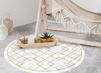 Kulatý vinylový domácí koberec Zdobený mramorem