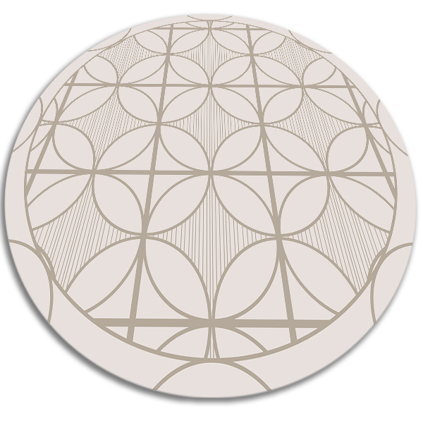 Kulatý vinylový koberec geometrický kruh