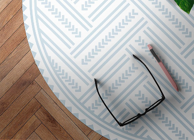Módní kulatý vinylový koberec Rybí kost cik-cak