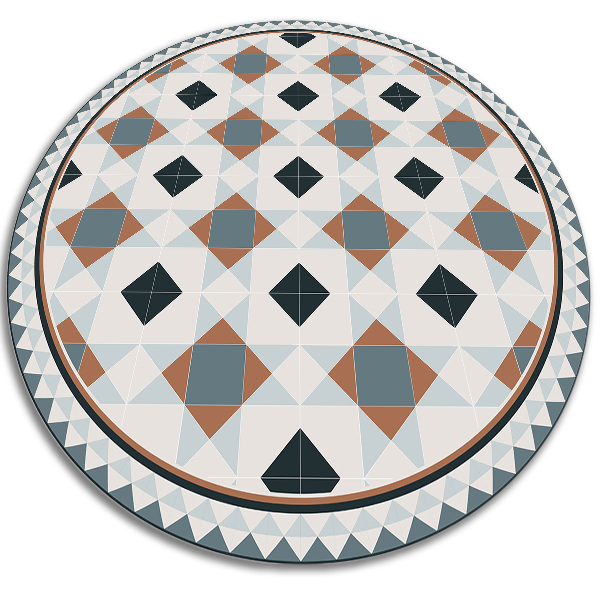 Kulatý vinylový domácí koberec Geometrické diamanty