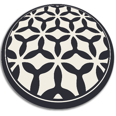 Módní kulatý vinylový koberec geometrické tvary