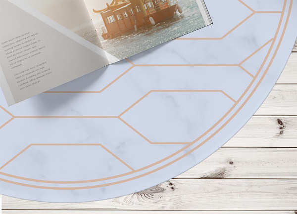 Kulatý vinylový domácí koberec Zdobený mramorem