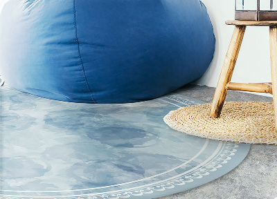 Kulatý vinylový domácí koberec akvarel skvrny