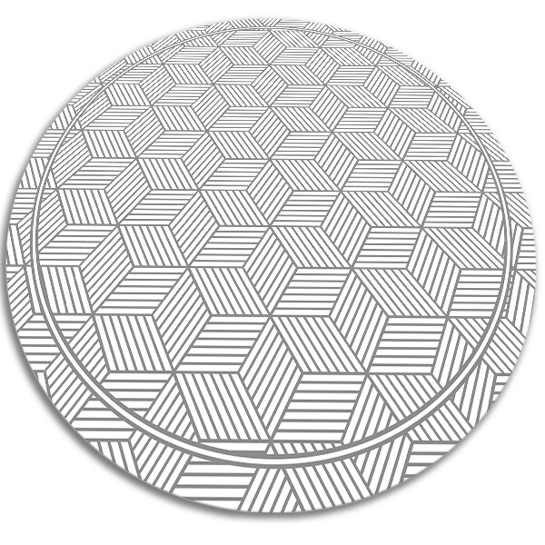 Módní kulatý vinylový koberec Geometrické kostka