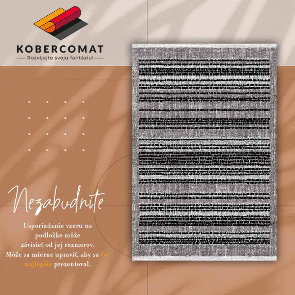 Módní vinylový koberec Černé pruhy