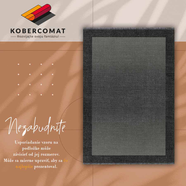 Módní vnitřní vinylový koberec Šedý rámeček