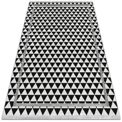 Vinylový koberec Černé a bílé trojúhelníky
