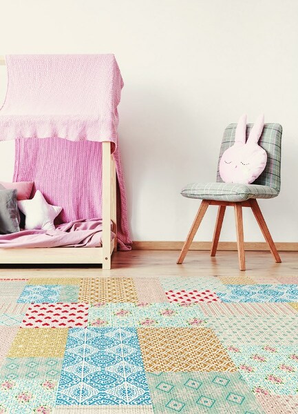Módní vinylový koberec Patchwork různých kusů