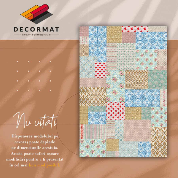 Módní vinylový koberec Patchwork různých kusů