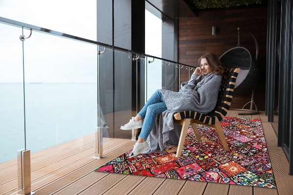 Zahradní koberec krásný vzor Patchwork mozaika