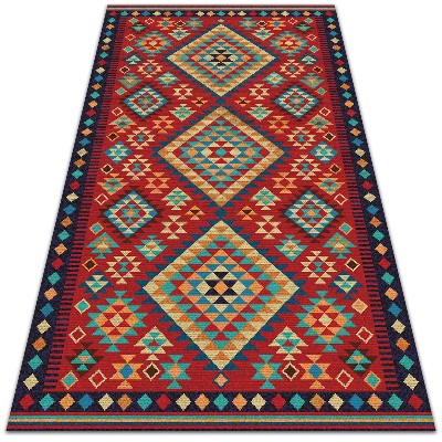 Krásný venkovní koberec Retro barevné trojúhelníky