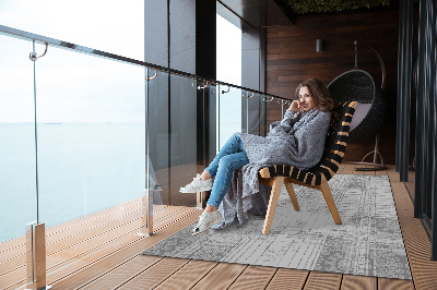 Moderní koberec na balkon Šedá mozaika